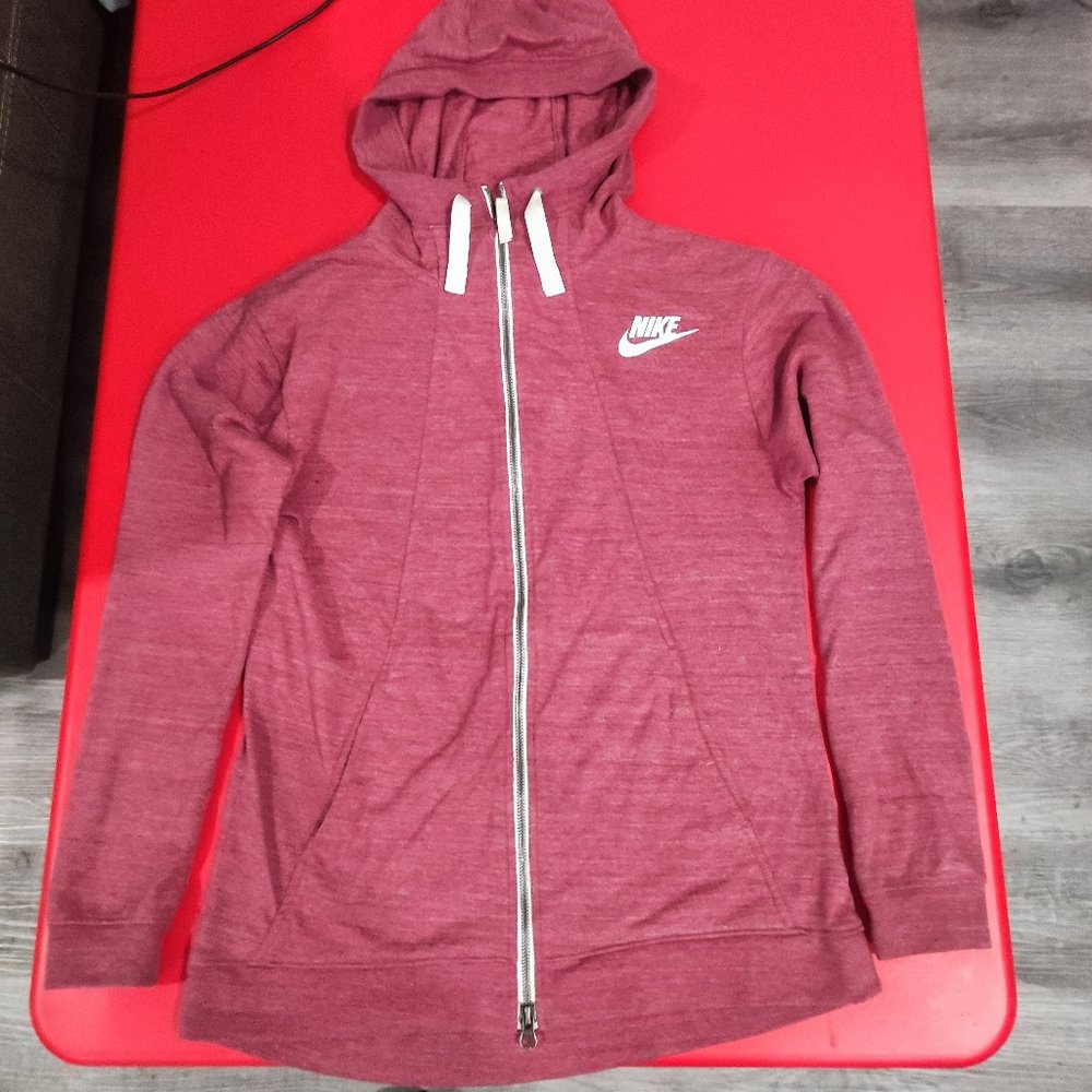 Nike oversized zip on hoodie red women's size XS